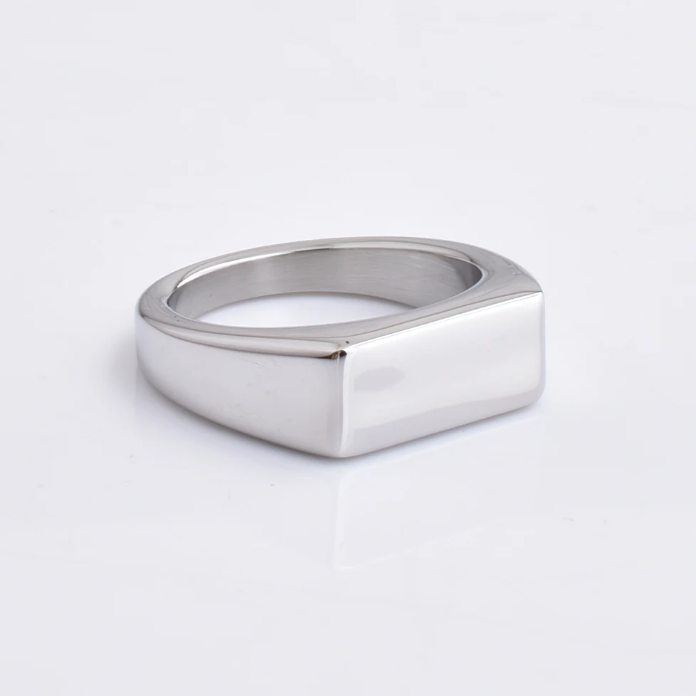 Latest Design Hot Sale Men Women Jewelry Silver Plated Geometric Ring Stainless Steel Finger Silver Rings