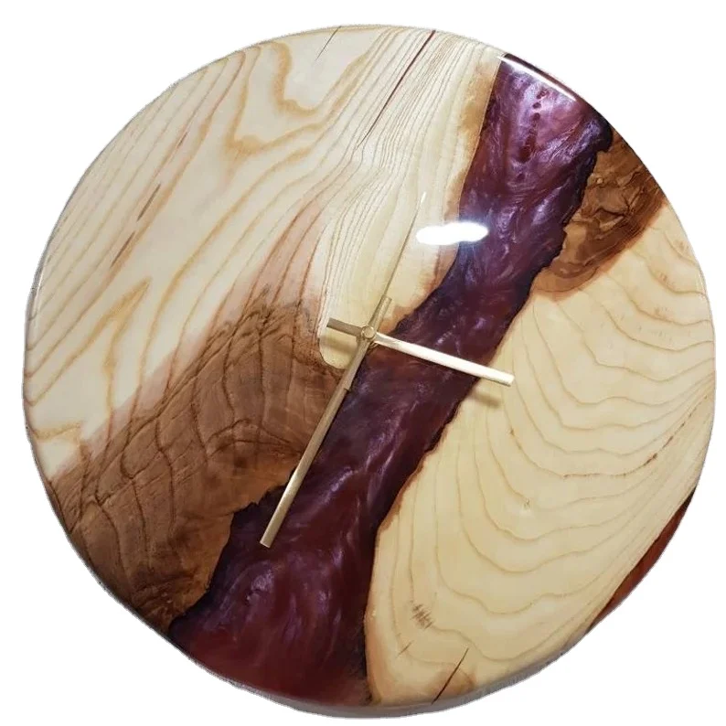 Ash & raspberry resin clock