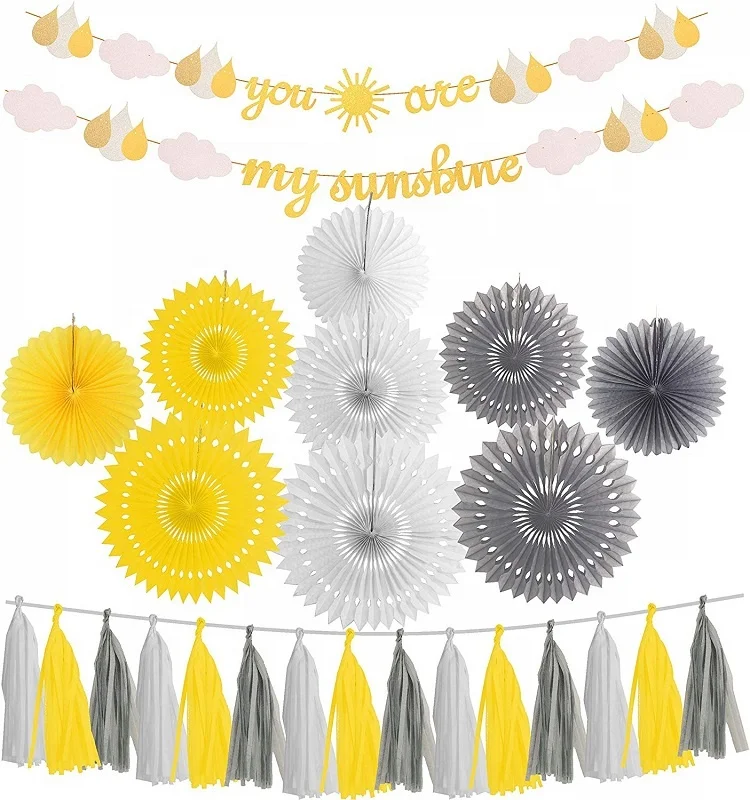 UMISS Bachelorette Party Dekorations,  Bridal Shower Decoration Kit You Are My Sunshine Banners Paper Fan OEM