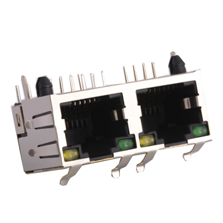 Мульти-порт rj45 8P8C Rj 11 Rj 45 разъем Rj 45 экранированный гнездо со светодиодной подсветкой двойной Rj45 разъем