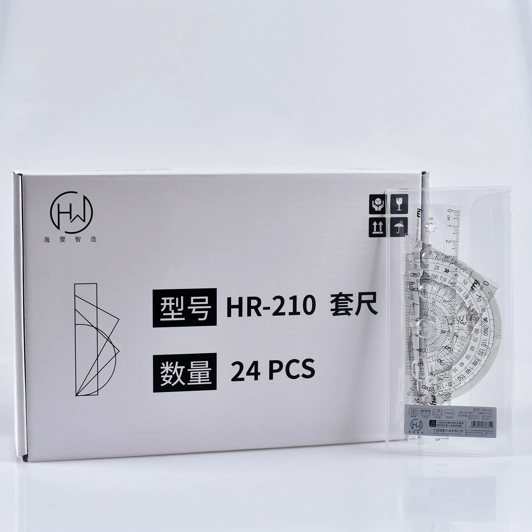 free sample good perfect quality  math set school pupil geometry tools  stationary set HR-210 plastic color ruler set