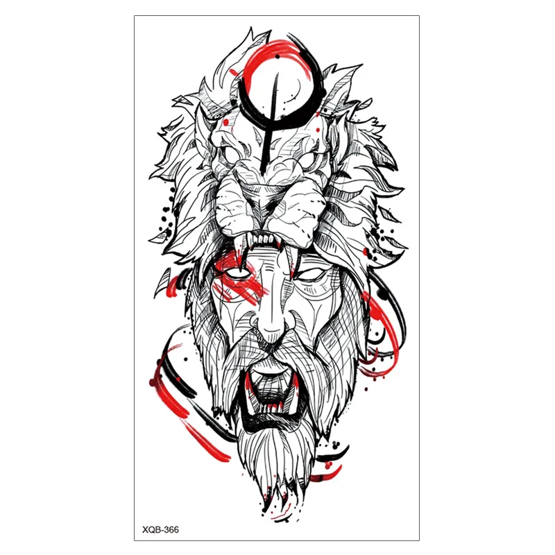 Waterproof colorful cool wild animal full arm temporary tattoo sexy lower back tattoos for body DIY