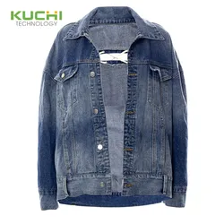 Fashion Autumn New Street Style Coat Loose Rope Tie Lapel Casual Jacket Denim Jacket for Women