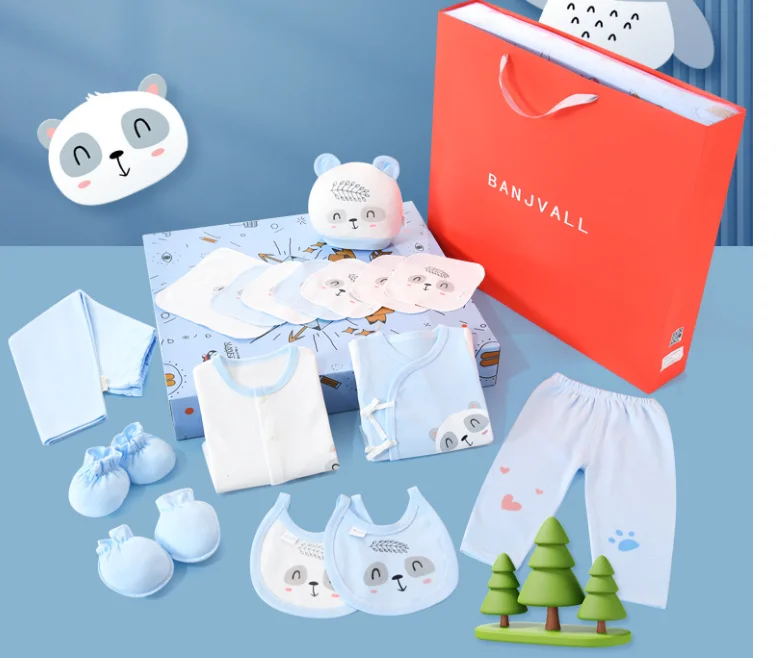 Wholesale  18pcs Baby Sleepwear Gift Package Newborn Clothes Baby Gift 100% Cotton Baby Shower Gift Set Box