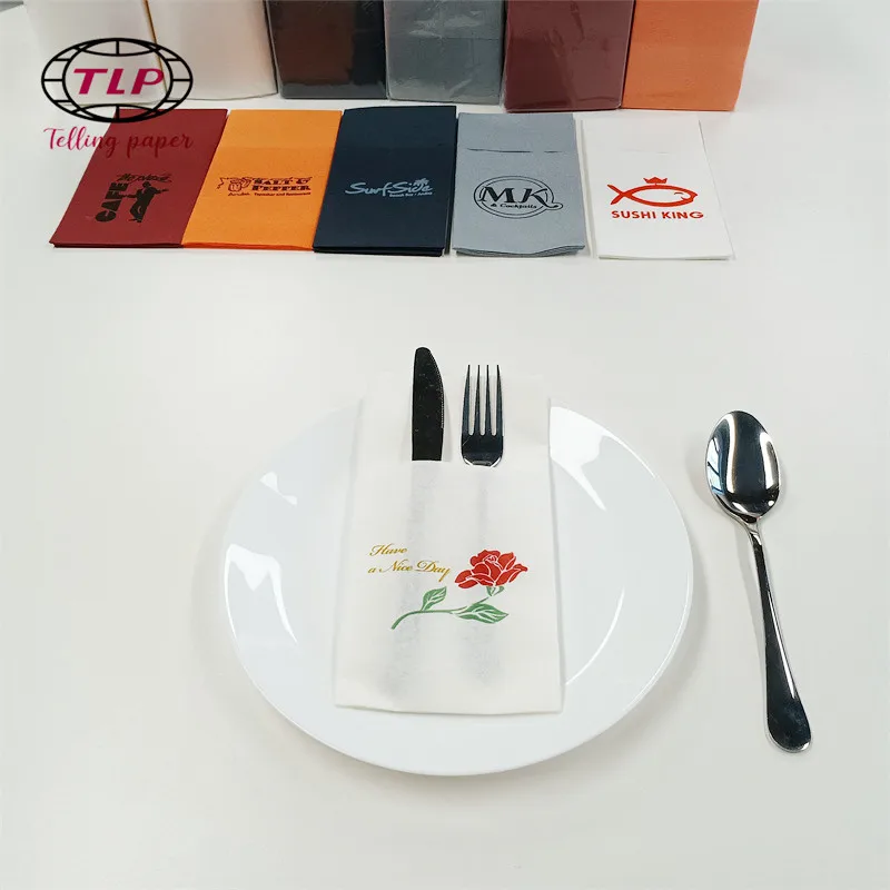 Factory Price Customized Printed Disposable Paper Dinner Napkins Guest Towel Airlaid Paper Napkins