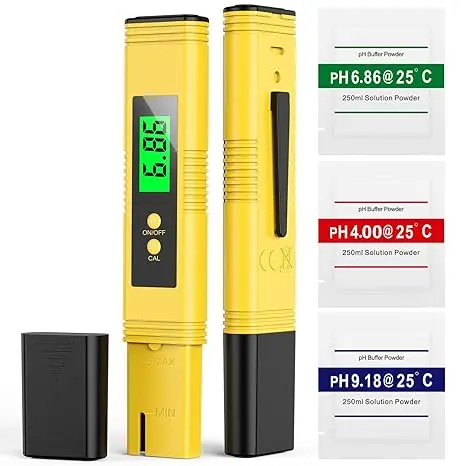 2024 New pH Meter for Water High Accuracy Digital pH Tester (0.01 Precision) with UL Certification and 3 pH Calibration Powders