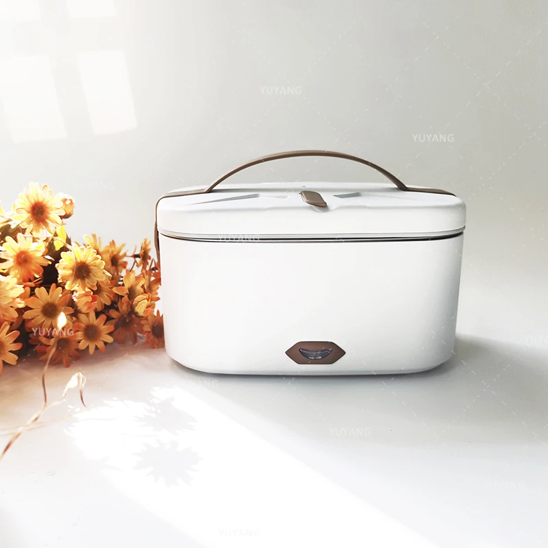 Лидер продаж, портативный разогреваемый Электрический Ланч-бокс 80 Вт емкостью 1,5 л с вилкой Sus и ложкой, можно положить в холодильник