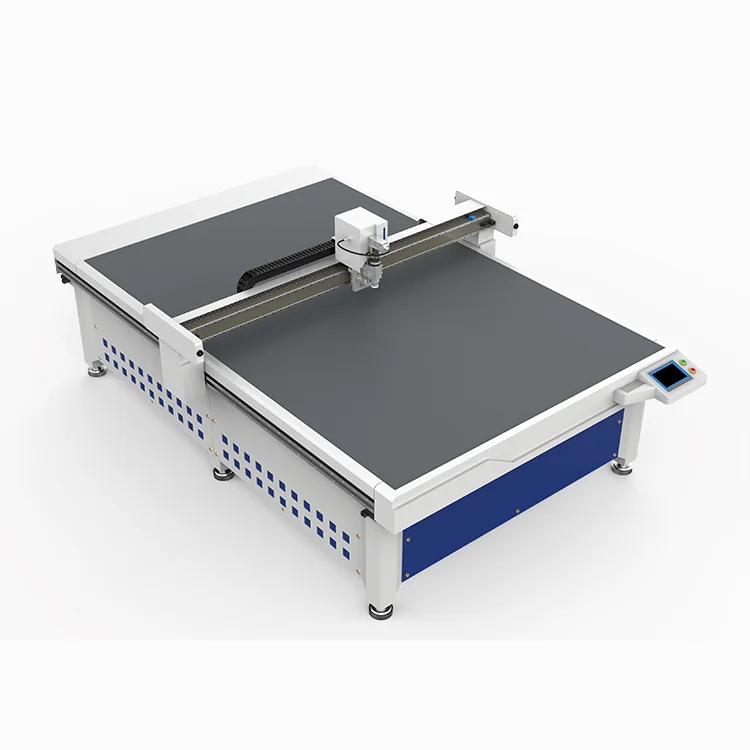 digital flatbed honeycomb vaccum table printed fabric cutting plotter machine with oscillating knife