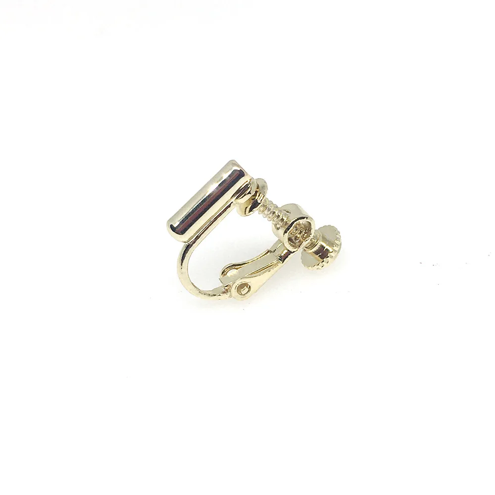 14k gold coated color retaining screw ear clip without ear hole Handmade diy ear accessories Painless invisible material convert