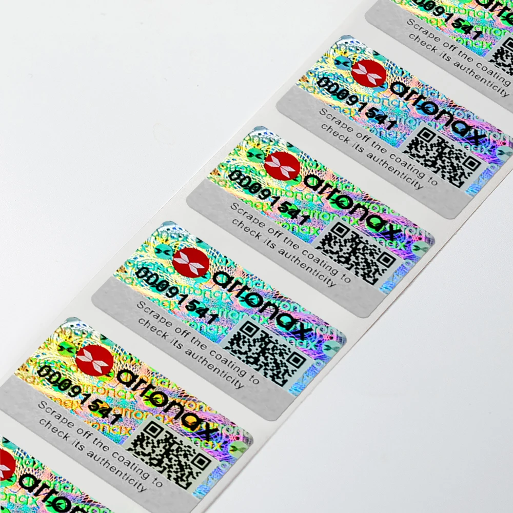 Custom Printing Logo Hologram Sticker Roll Tamper Proof Serial Number Security Holographic Label Stickers