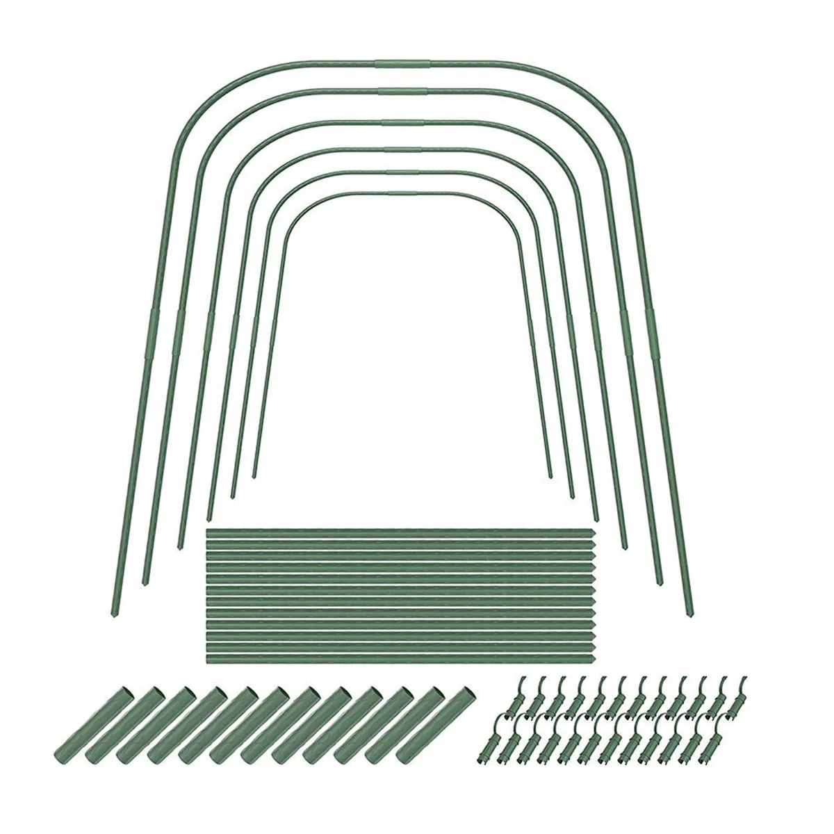 Greenhouse Hoops Grow Tunnel Garden Hoops for Raised Beds Detachable Rust-Free Steel with Plastic Coated Support Hoops