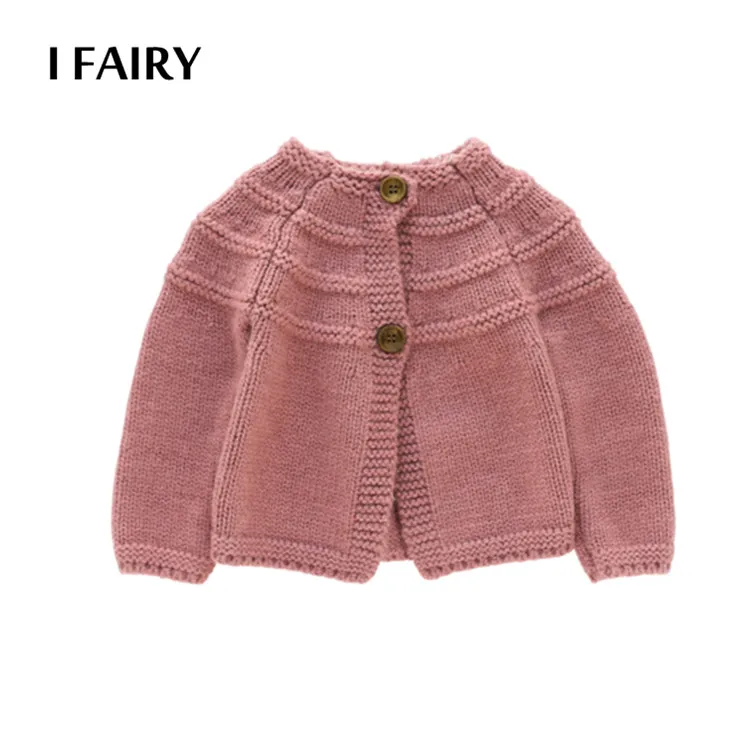 
OEM baby girl sweater chunky knitted cardigan kids 