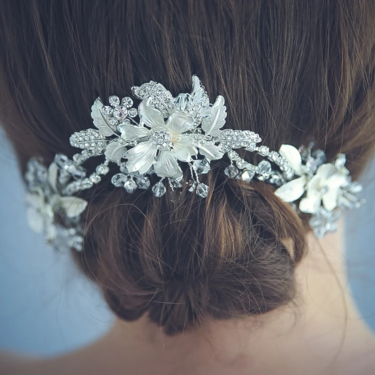3 in 1Handmade Crystal Rhinestone Bridal Wedding Hair Comb