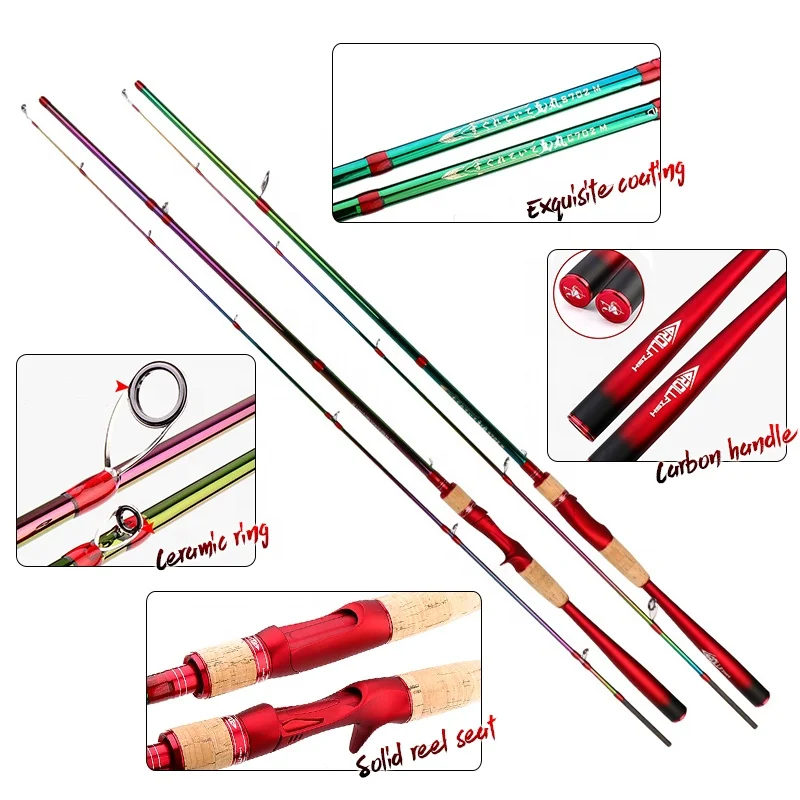 Japan Mold High Quality 2.1m/2.4m Saltwater Carbon Fiber ultralight rod cheap Spinning Pole Casting Fishing Rods