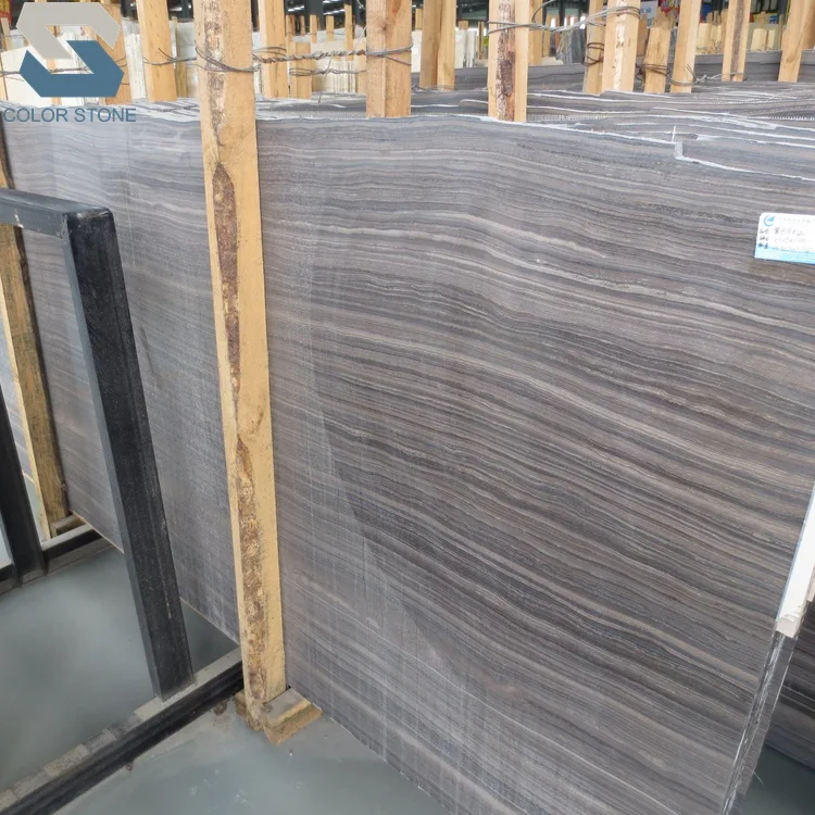 Antique Obama Wood Marble Natural Grey Veins Wave Marble Slabs