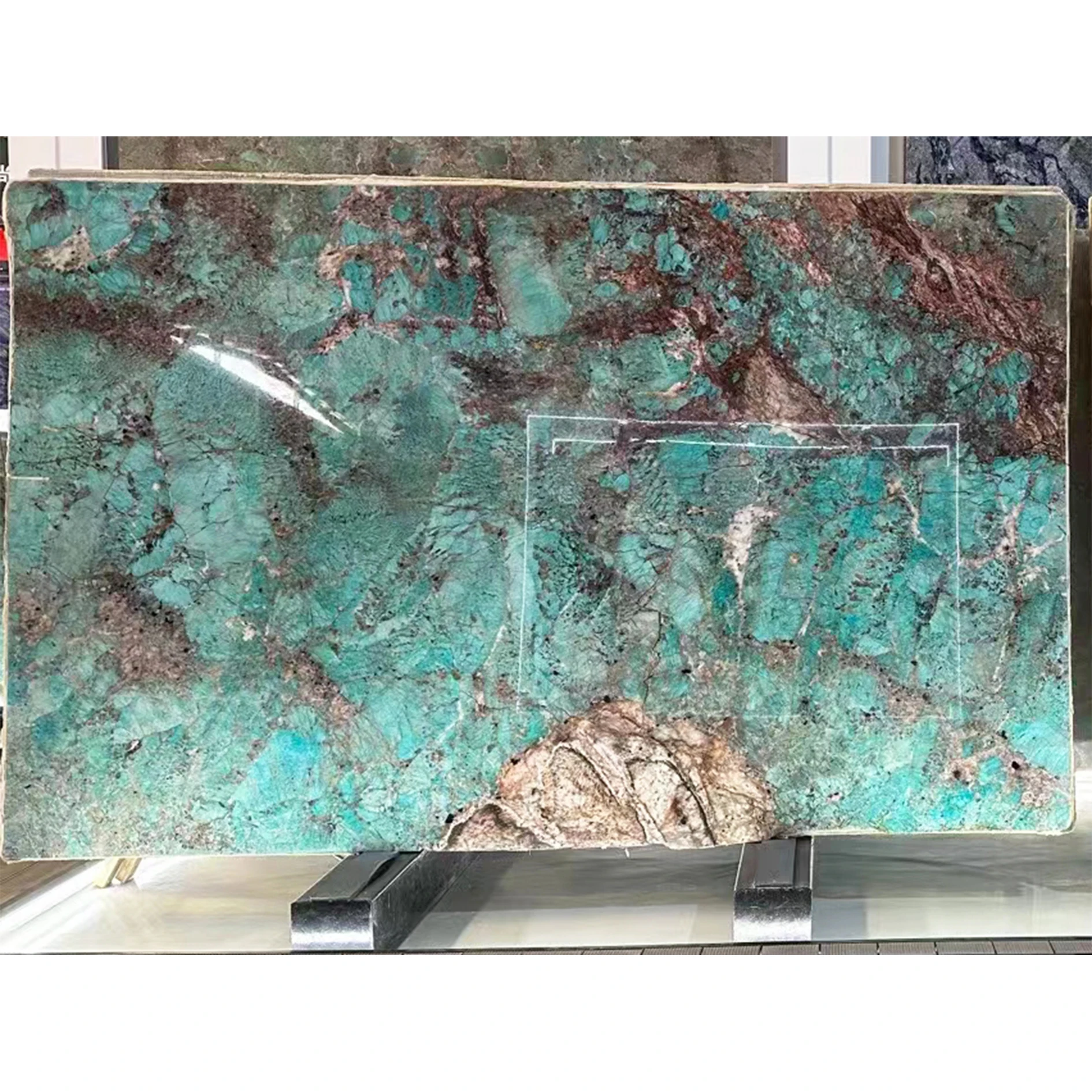 Amazonite Rainforest Green Marble Walling Slab Brazil Luxury Kitchen Island Countertop Bathroom Vanity Top Furniture Marble Top
