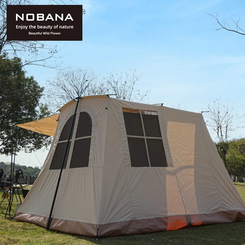 outdoor tent camping equipment rain-proof thickened multi-person tent camping large skylight canopy spring tent