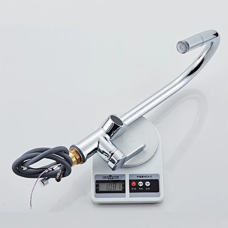 2022 New kitchen pull-out pull down faucet LED display hydroelectric power Thermochromic faucet spout