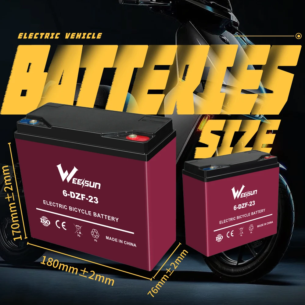 High capacity long life 12v 32v 48v 53v 60v 72v 20ah 23ah 24ah 6-dzm-20 23 24a electric scooter ebike graphene battery