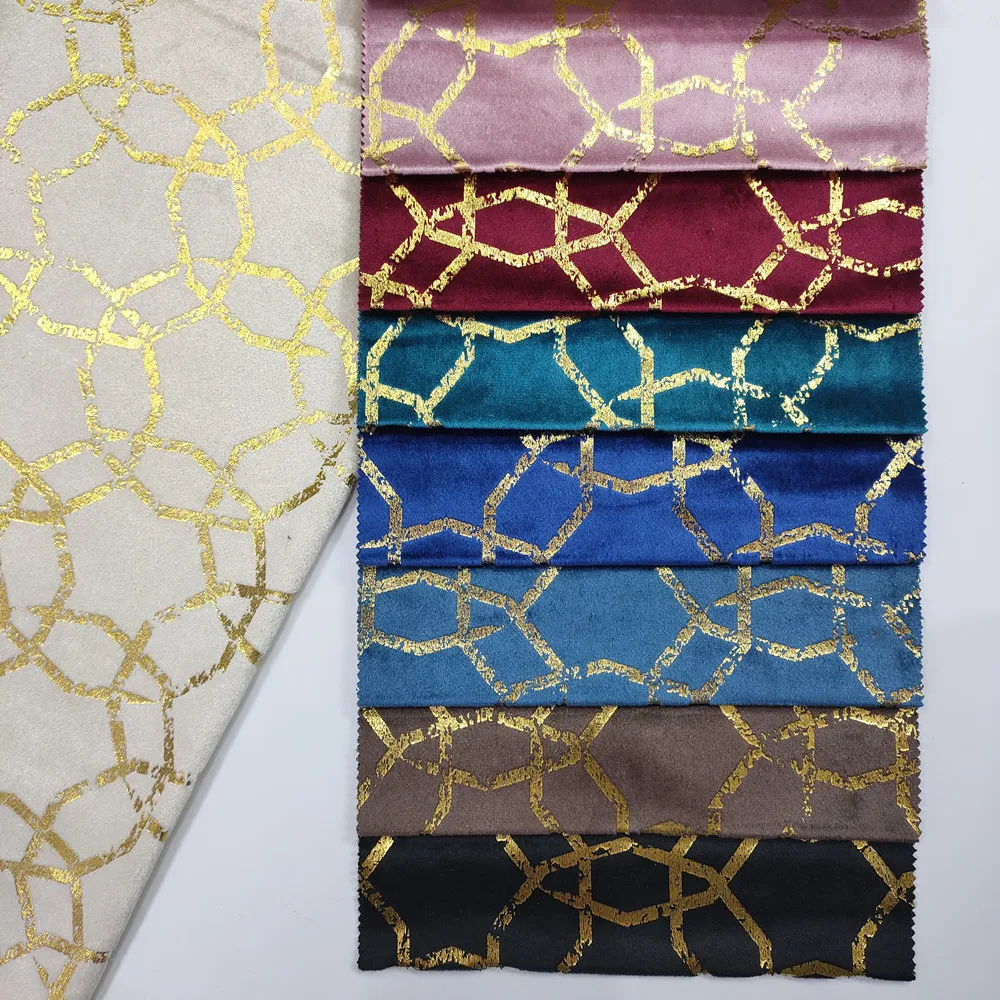 Custom luxury style home textile fabric Italian velvet gilding fabric for curtain