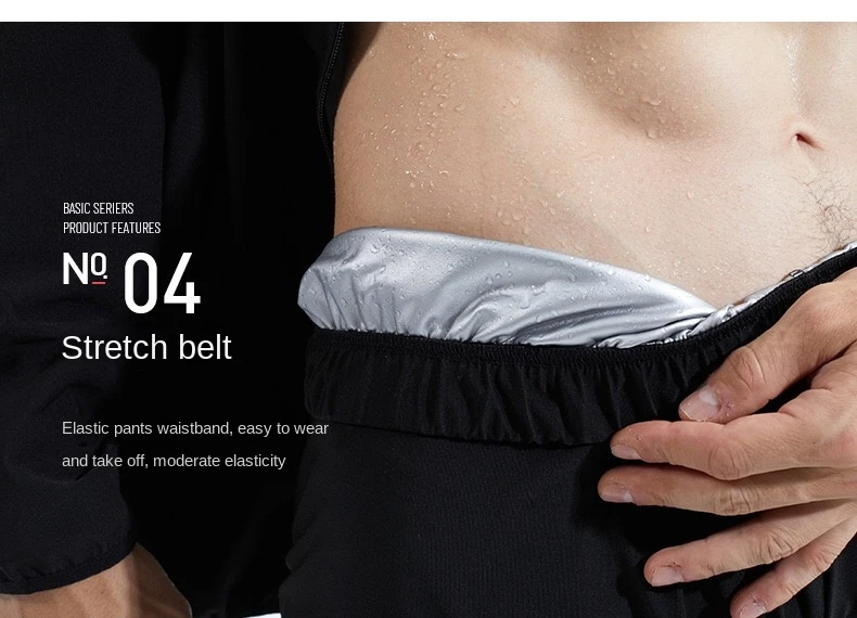 Vedo Men Sauna Suit Zipper Bodybuilding Coat Pants Weight Loss Magic Slimming Suit Shapewear Suana Suit