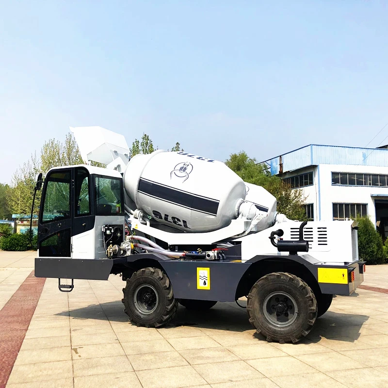
1.2m3 mini compact small mobile concrete mixer with self feeding mixing truck 