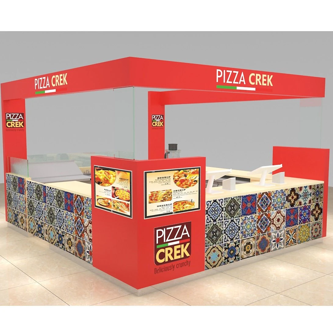 Retail pizza shop counter design pizza shop interior furniture and pizza kiosk for sale