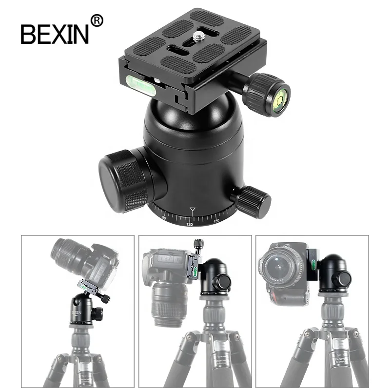 BEXIN Professional Stabilizer Gimbal Tripod Head 360 Degrees Rotatable Panoramic ball head with Plate for DSLR Video Cameras