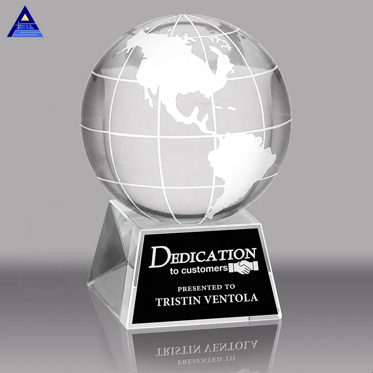 Wholesale High Quality Ready-Made  Trophy Crystal Globe Trophy