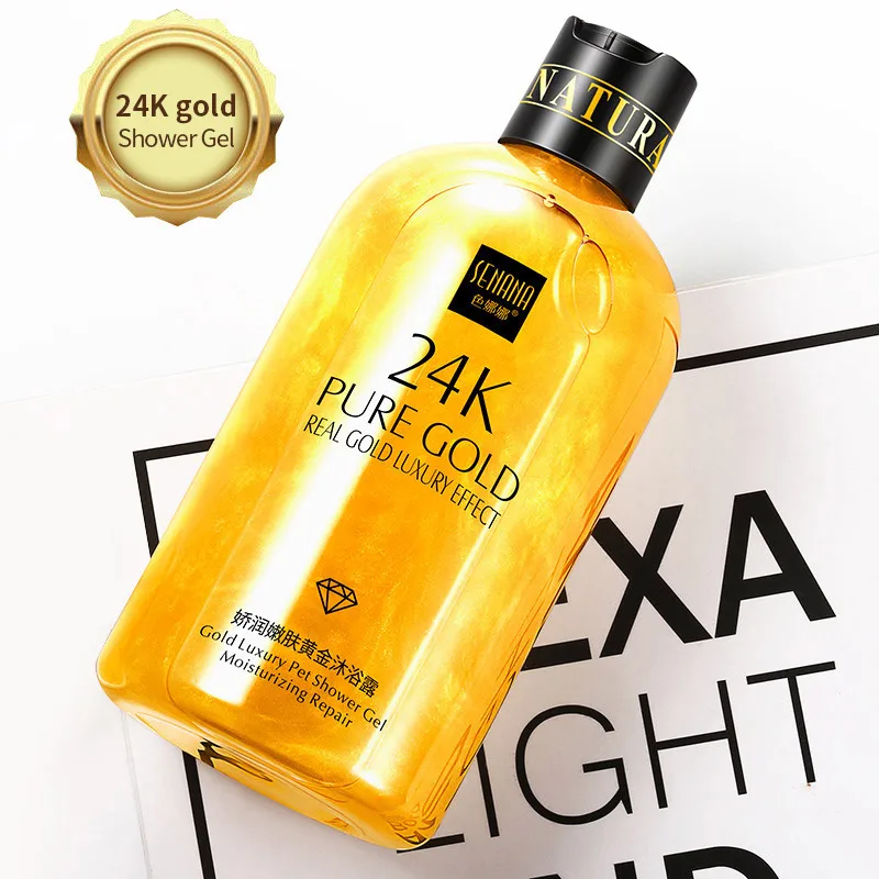 
Promotional natural perfume 24k gold whitening shower gel bath for black skin 
