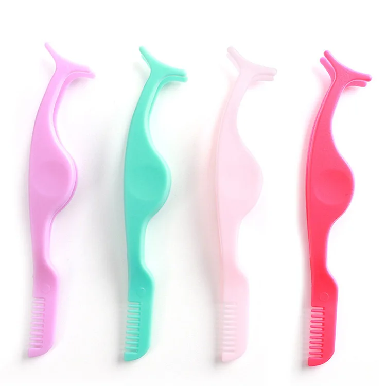 Plastic Eyelash Applicator Tool for false eyelash extensions tweezer with comb