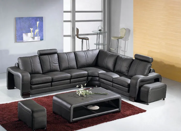 Modern Luxury Villa Sofa Sectional Leather Couch Corner Modular White Leather Living Room Sofa Sets