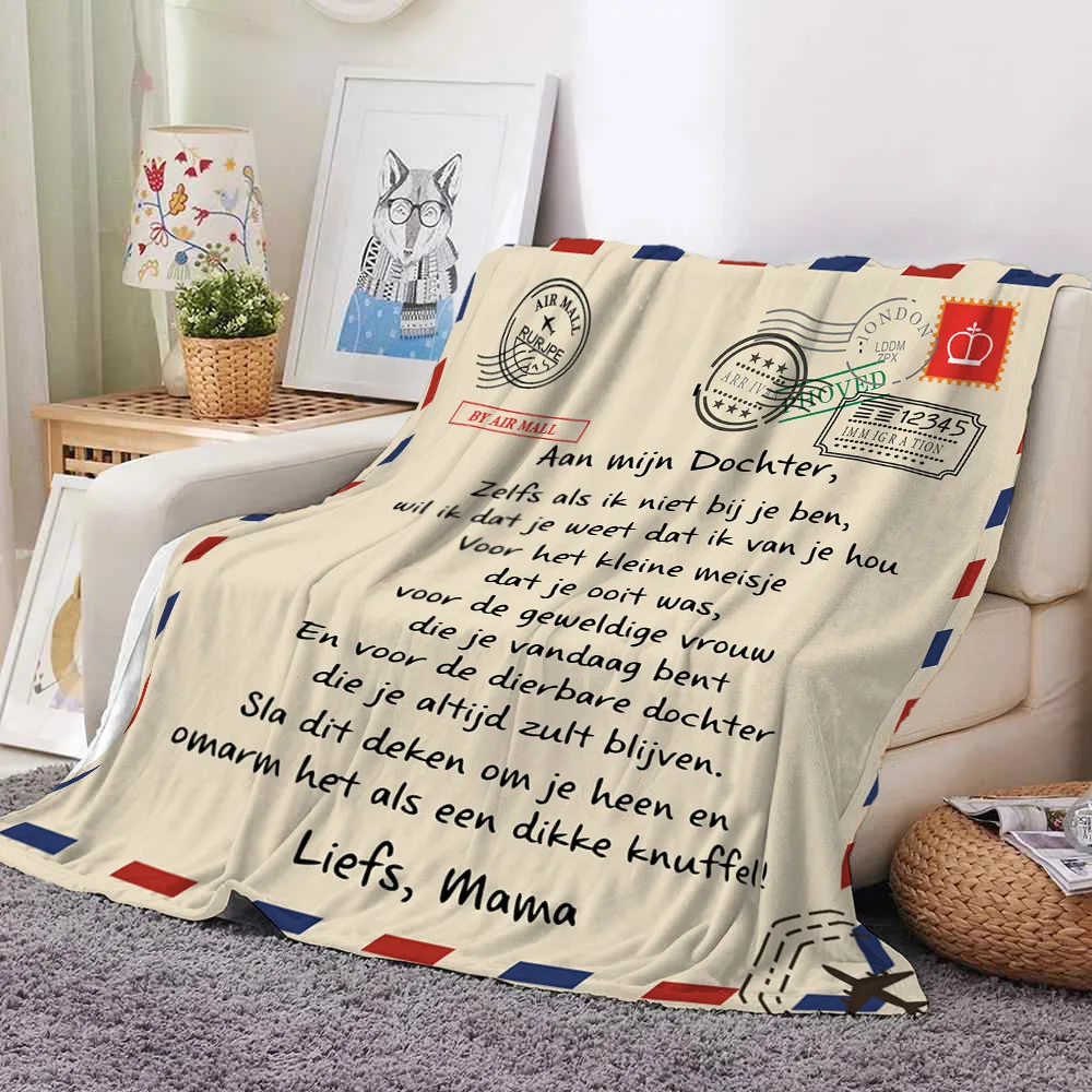 Custom Design Cheap Sherpa Throw Show Love Letter Blanket For Gift