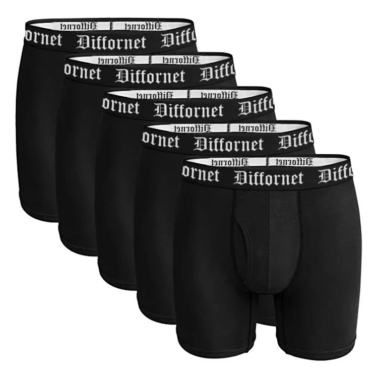 Mens Underwear Boxer Briefs Viscose Spandex Custom Designs Logo 5 Inch Inseam Men Underwear Plus Size Underwear For Men