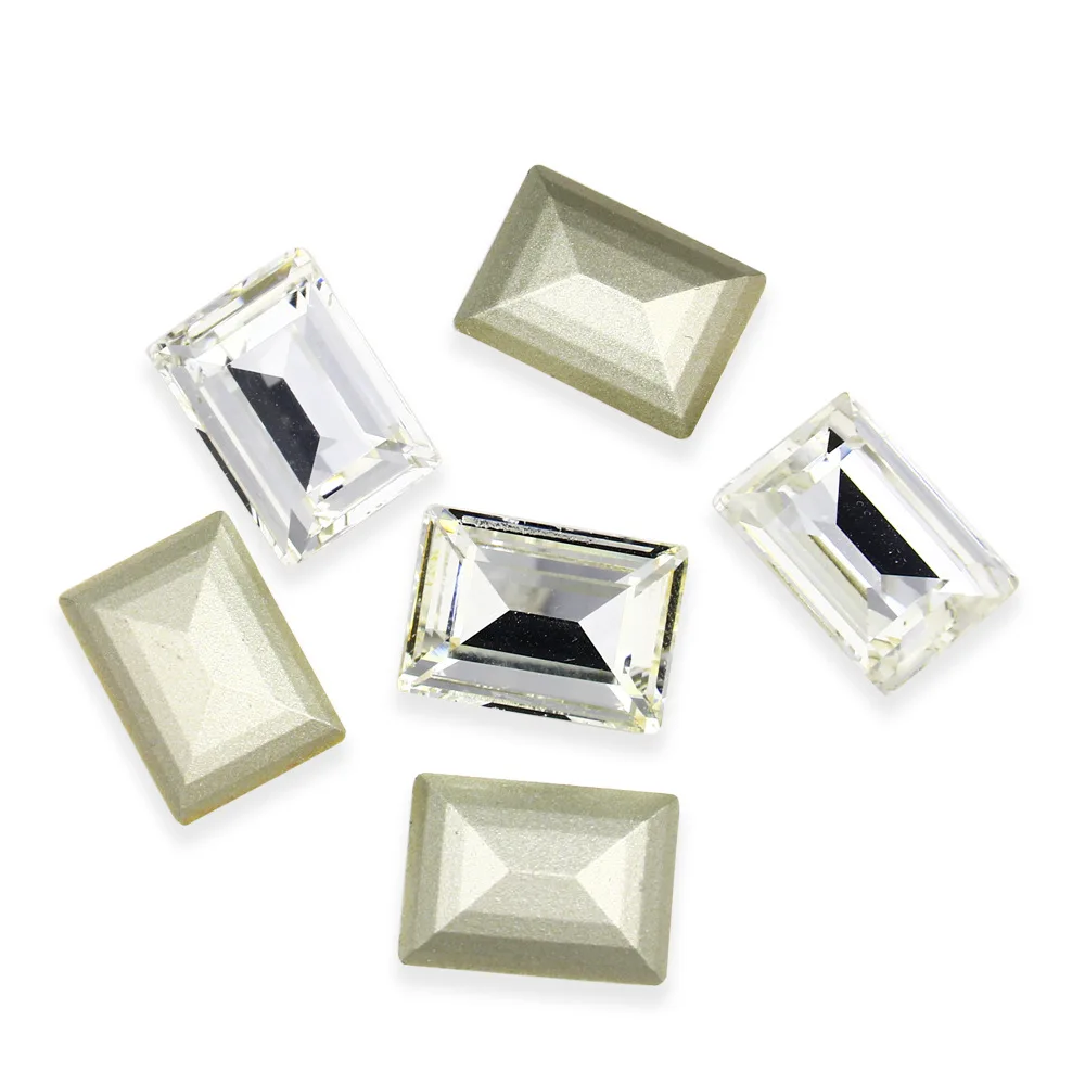 K9 DIY jewelry accessories silver-plated pointed glass nail drill baguette crystal diamond rhinestone