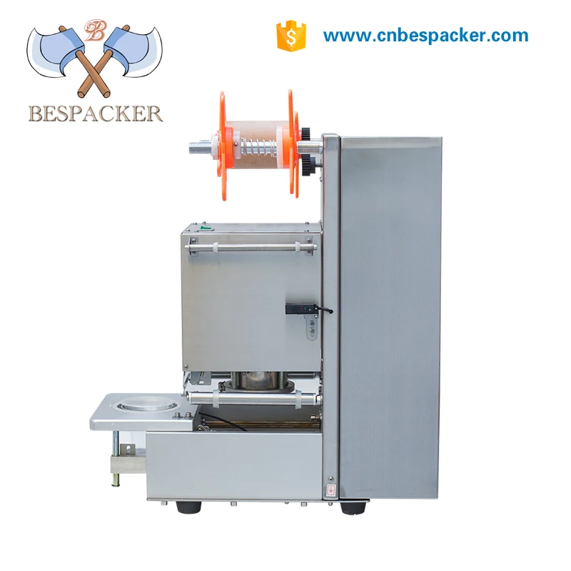 Semi automatic cream cup filling machine best price continuous plastic aluminum foil sealing machine
