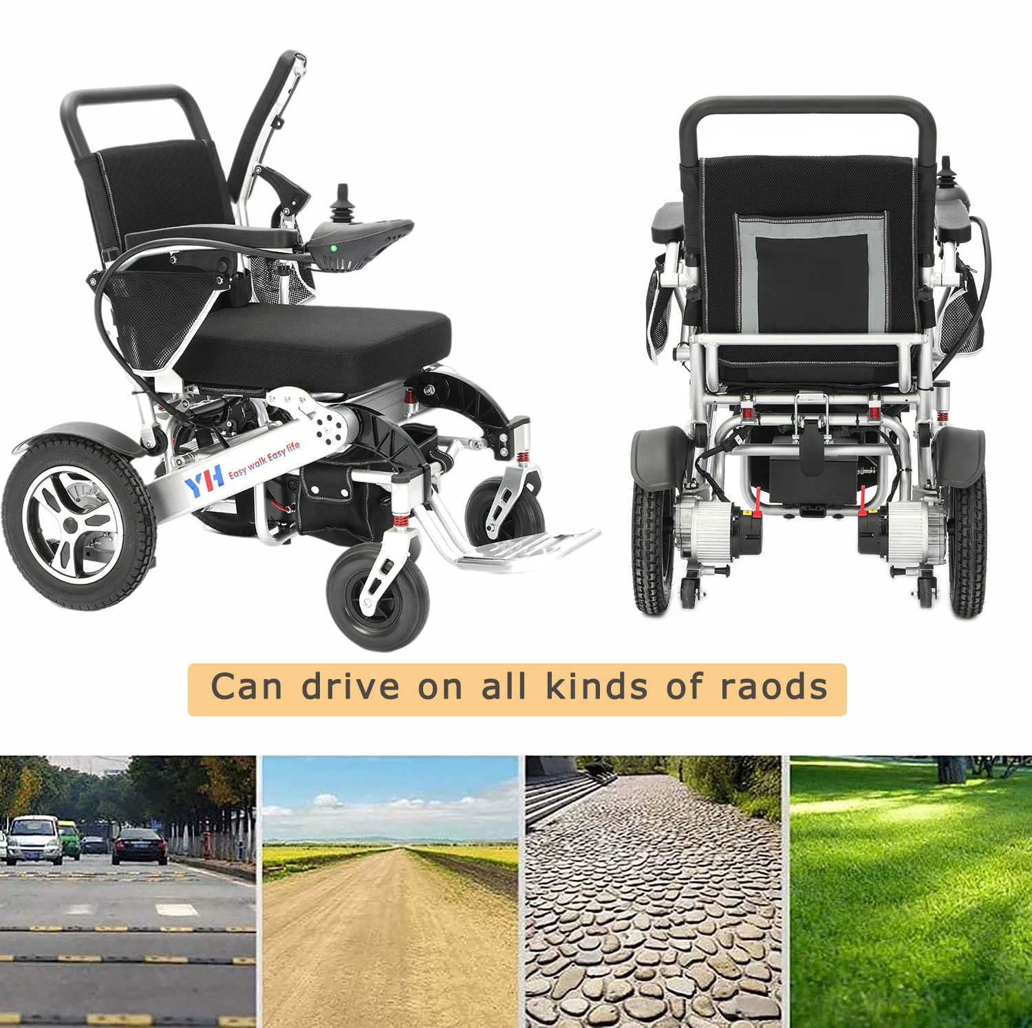 Fashion Tracks Power Mobility Scooter Price Reclining Portable Electric Wheelchair with remote control