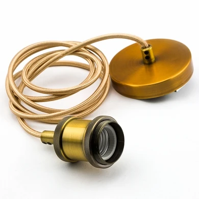 E27 250V Iron ceramic Lamp Holder Pendant lamp cord with Edison bulb LED light bulb socket PVC Fabric cable