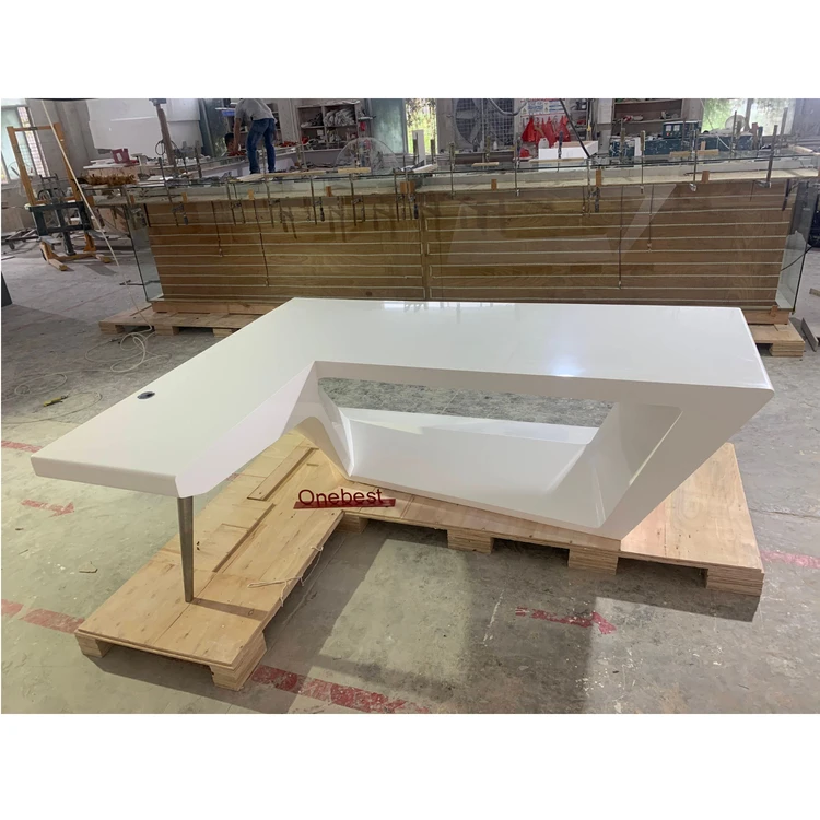 Large Size Pure White Solid Surface Office Desk Table New Design Executive Office Furniture Desk Director Table