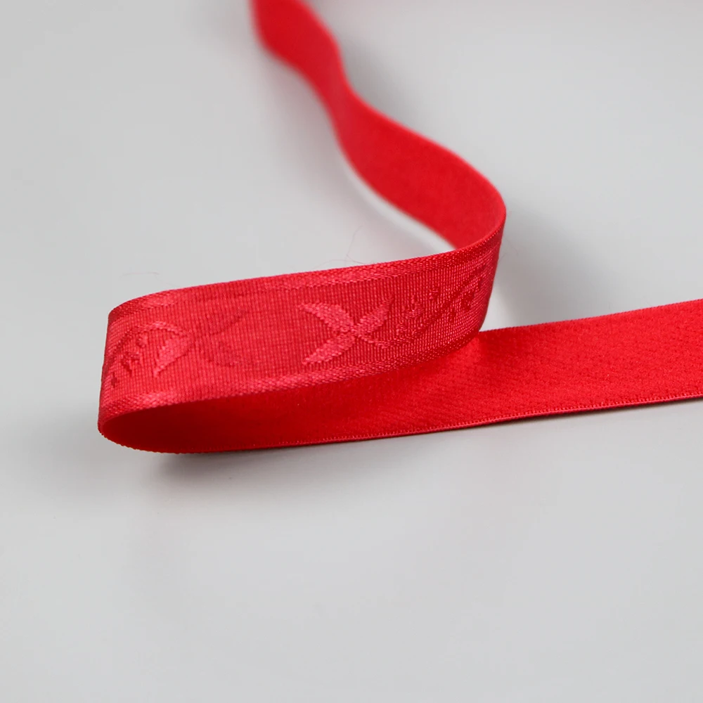 Custom Nylon Spandex Bands Logo Band Underwear Shoulder Elastic JACQUARD Elastic