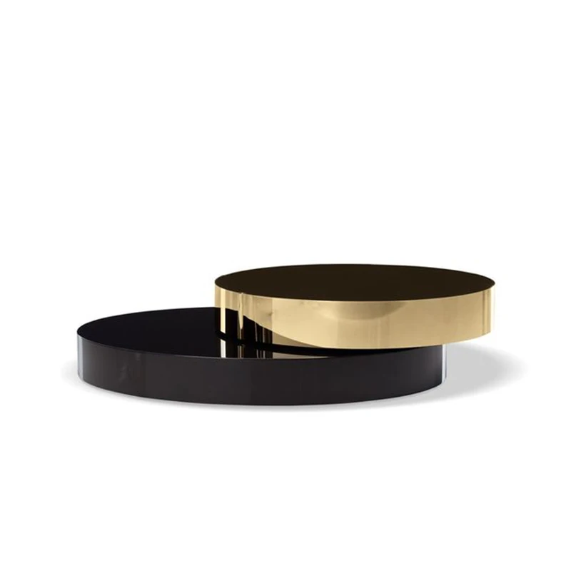 Nordic Modern Luxury Black Center Bedside Coffee Table Set Tea Table Round Metal Sofa Side Table For Home Living Room