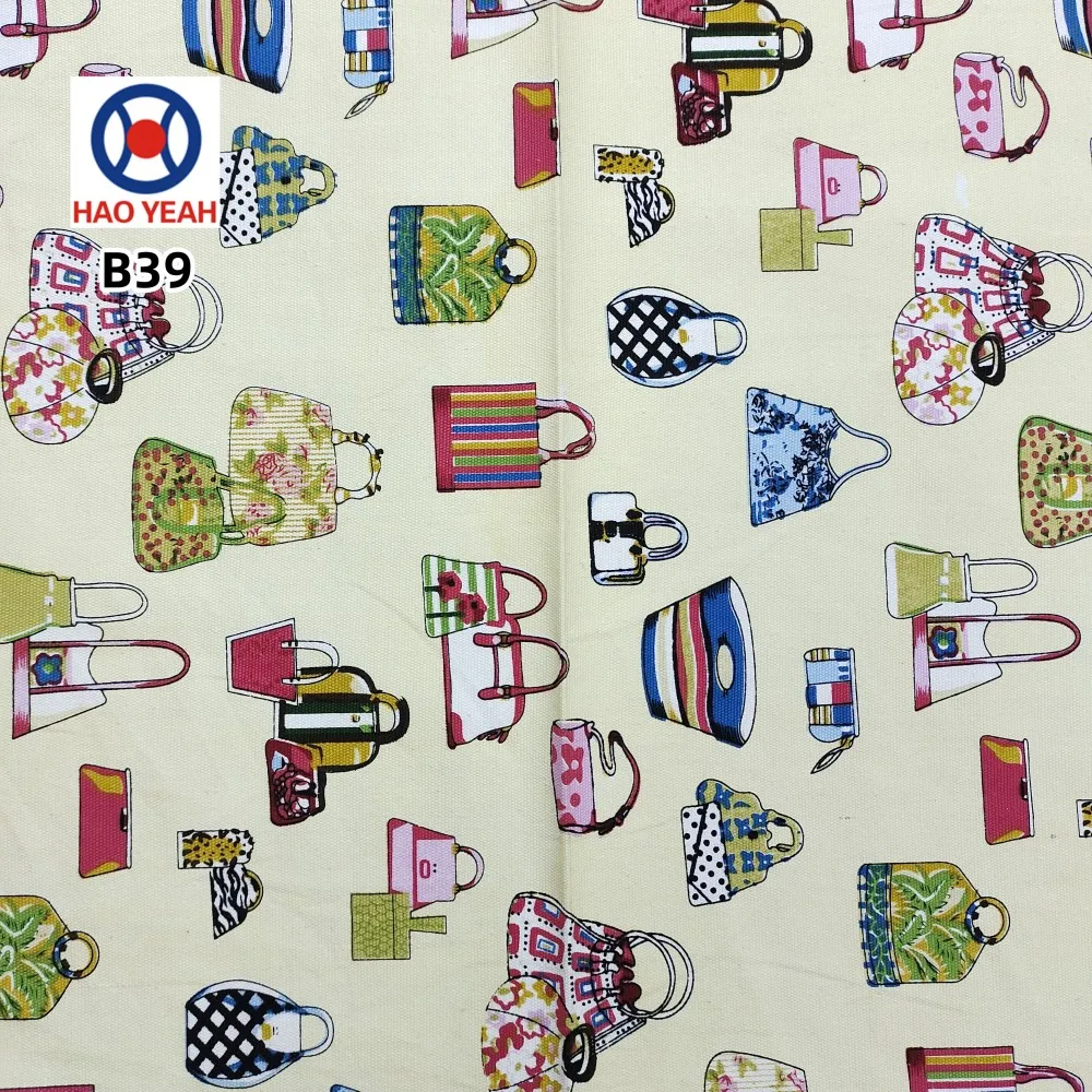 Professional digital printing polyester / cotton woven printed canvas fabric suitable for tent tablecloth and bag making