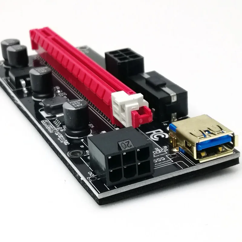 009s riser PCI Express адаптер с двойным 6 контактный molex 4 pin sata 15 разъем питания интерфейсов Золотой USB 3 0 слот конденсаторы