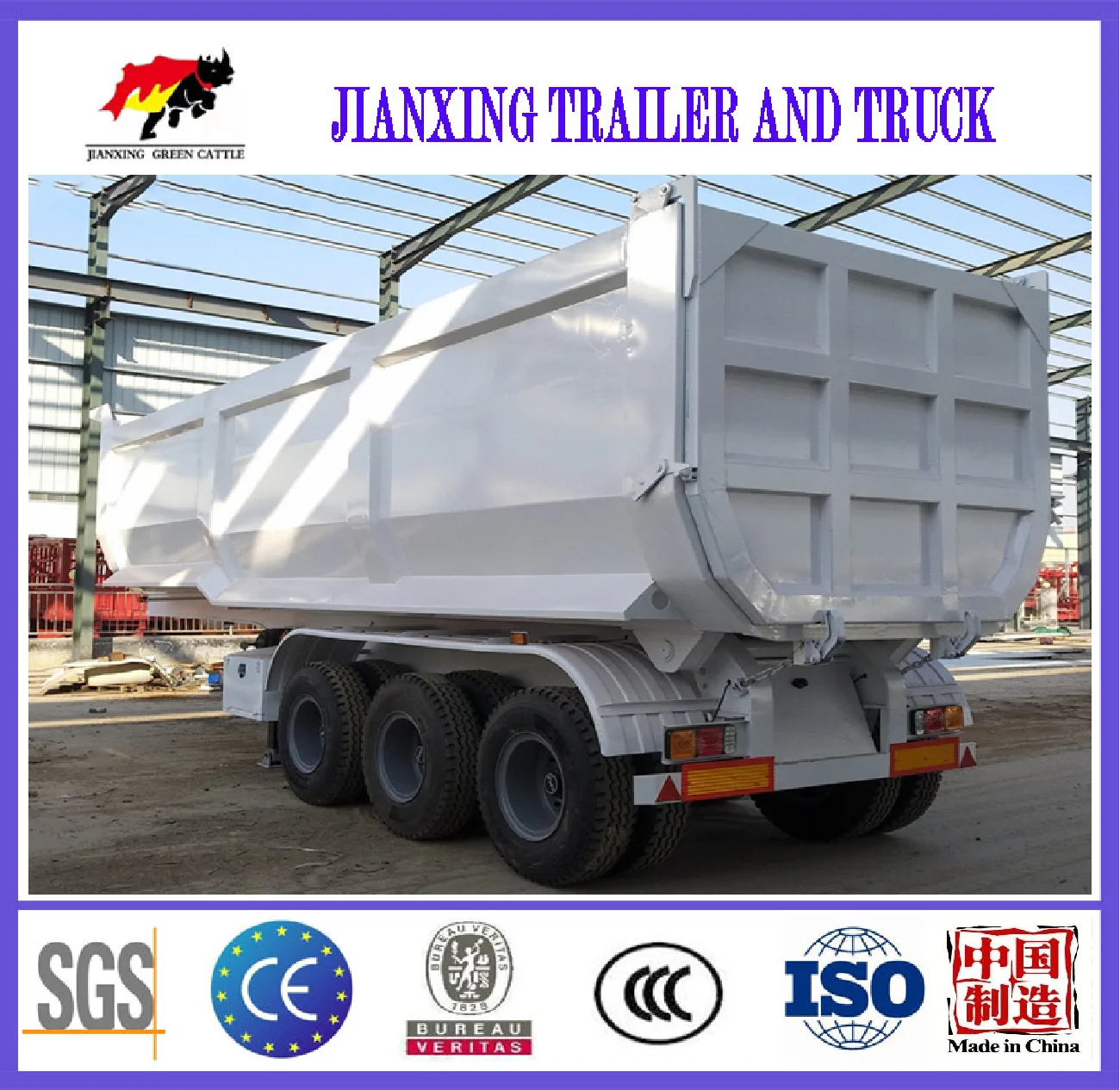 Manufacturer 45 CBM Tipper Trailer 60 Tons Dump Semi Trailer Dumper for sale 3 Axles Dump Semi Trailer For Sale
