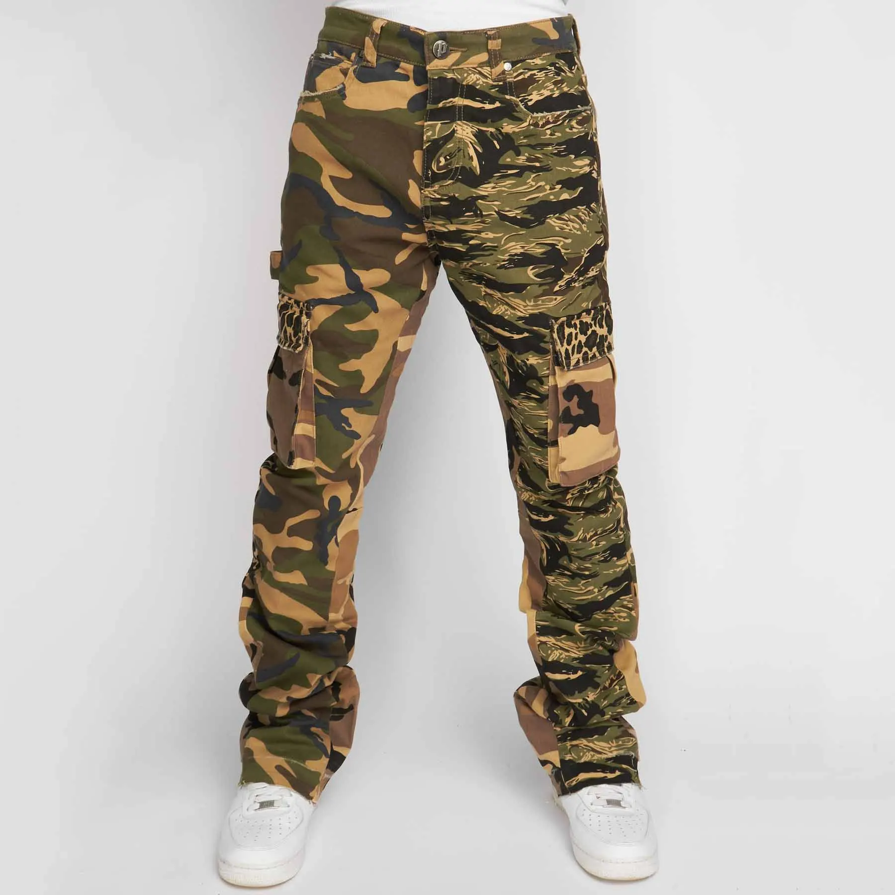 Custom Logo Stacked Working Men Denim Jeans Pants Trousers Slim Fit Denim Work Haff Jean Pants For Men