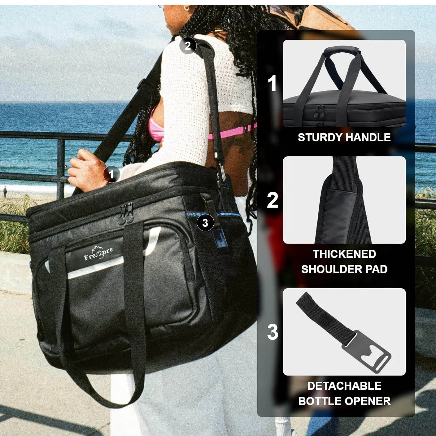 Backpack Cooler with Double Decker &  Keeps 48 Cans Cold  Waterproof & Leak Proof Insulated Bag