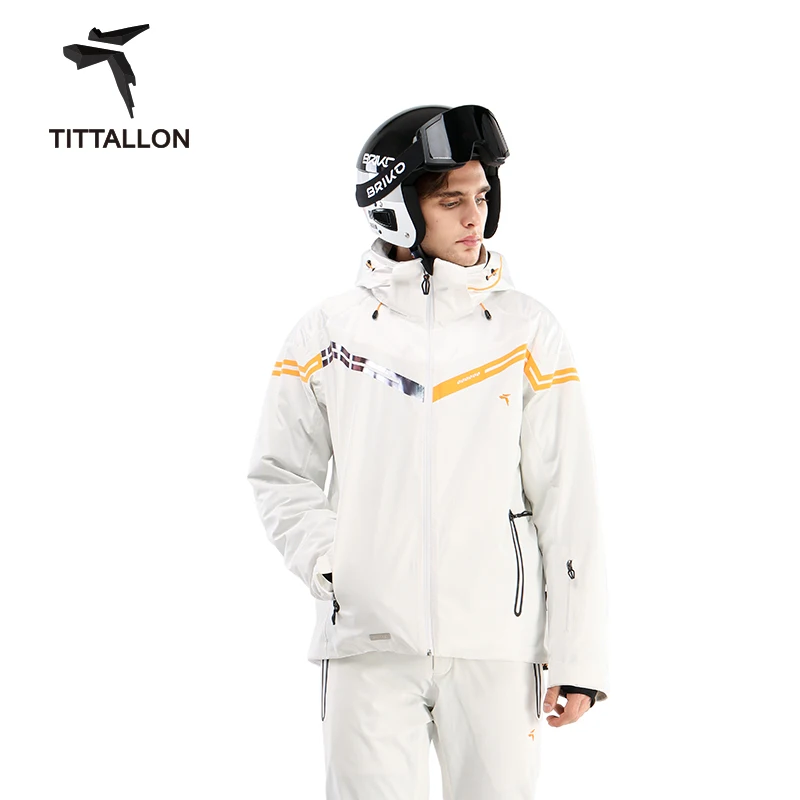 
OEM ODM Wholesale Simple hooded jacket ski men ski suit keep warm snowboard suit 
