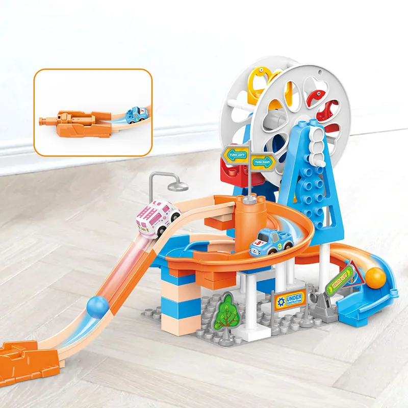 Jinming Educational Toys Plastic Building Bock Diy Track Maze Toy Bricks Ejection Race Track Toy