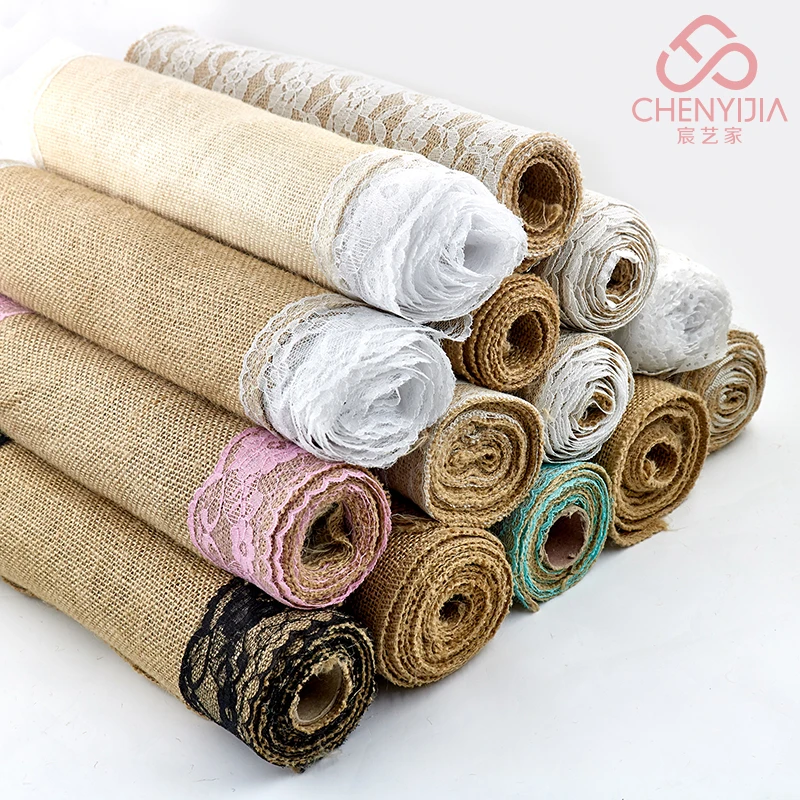 
2021 High Quality Polyester Fabric jute Lace pattern Table Runner For Home Decoration 
