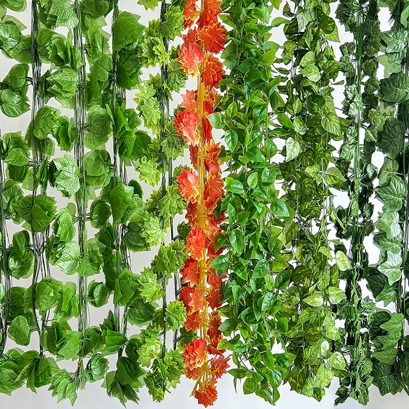 wholesale Artificial vine green leaf  false vine grape leaf plant leaf green tree decorative green vine